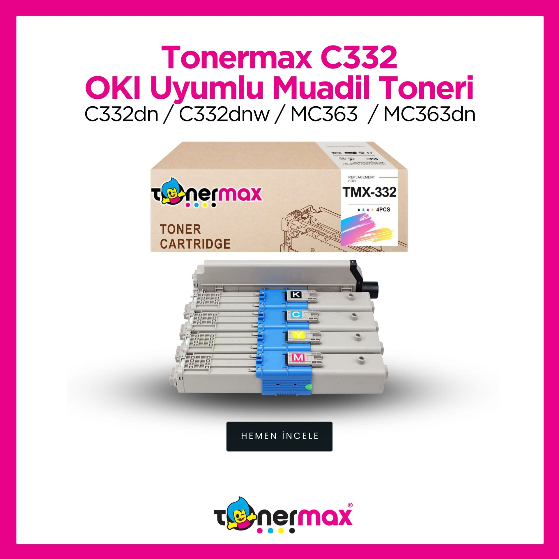 Oki C332 / MC363 Set Muadil Toneri - 3.5K Eco