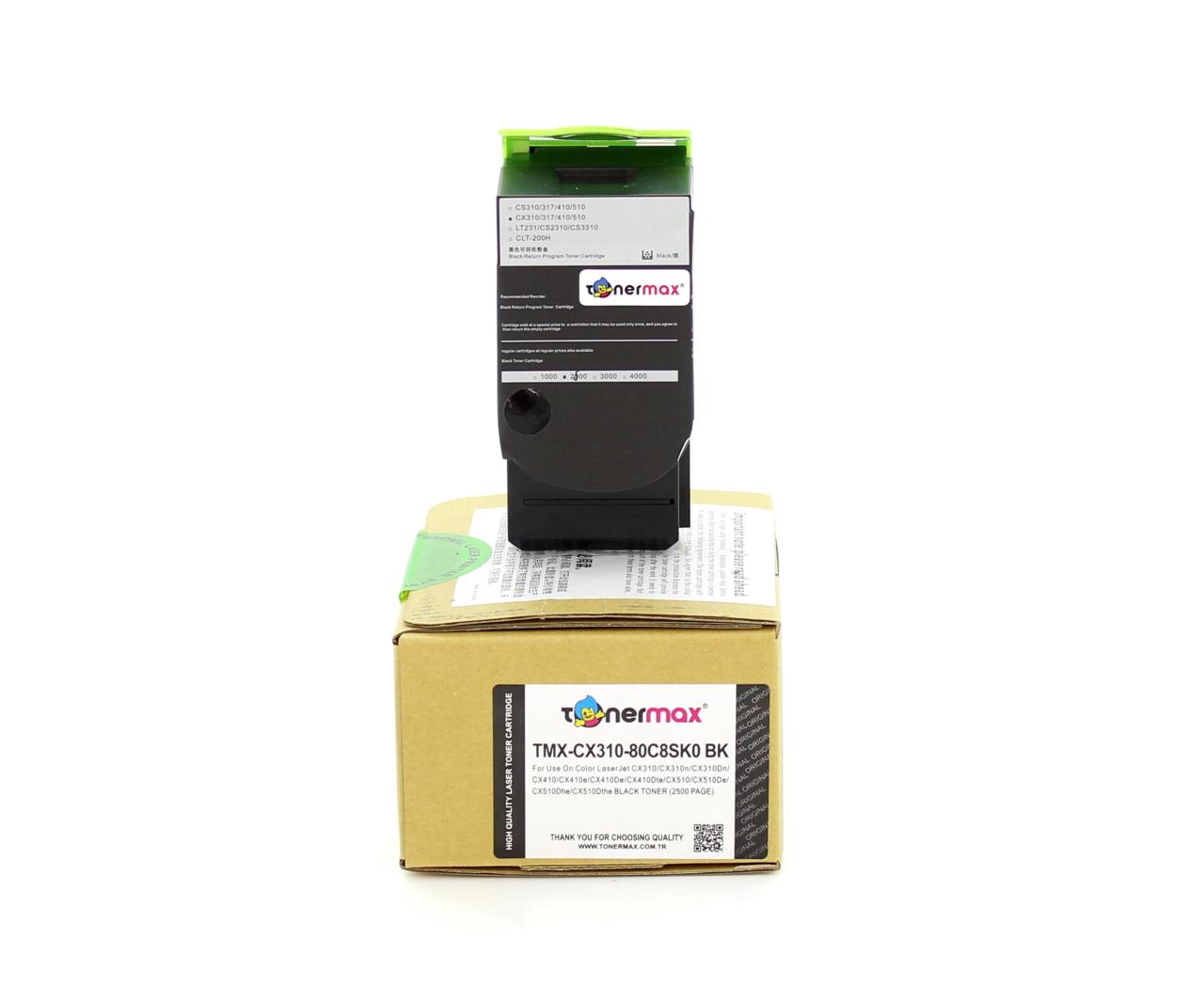 Lexmark 80C8SK0 Siyah Muadil Toner / CX310 / CX410 / CX510