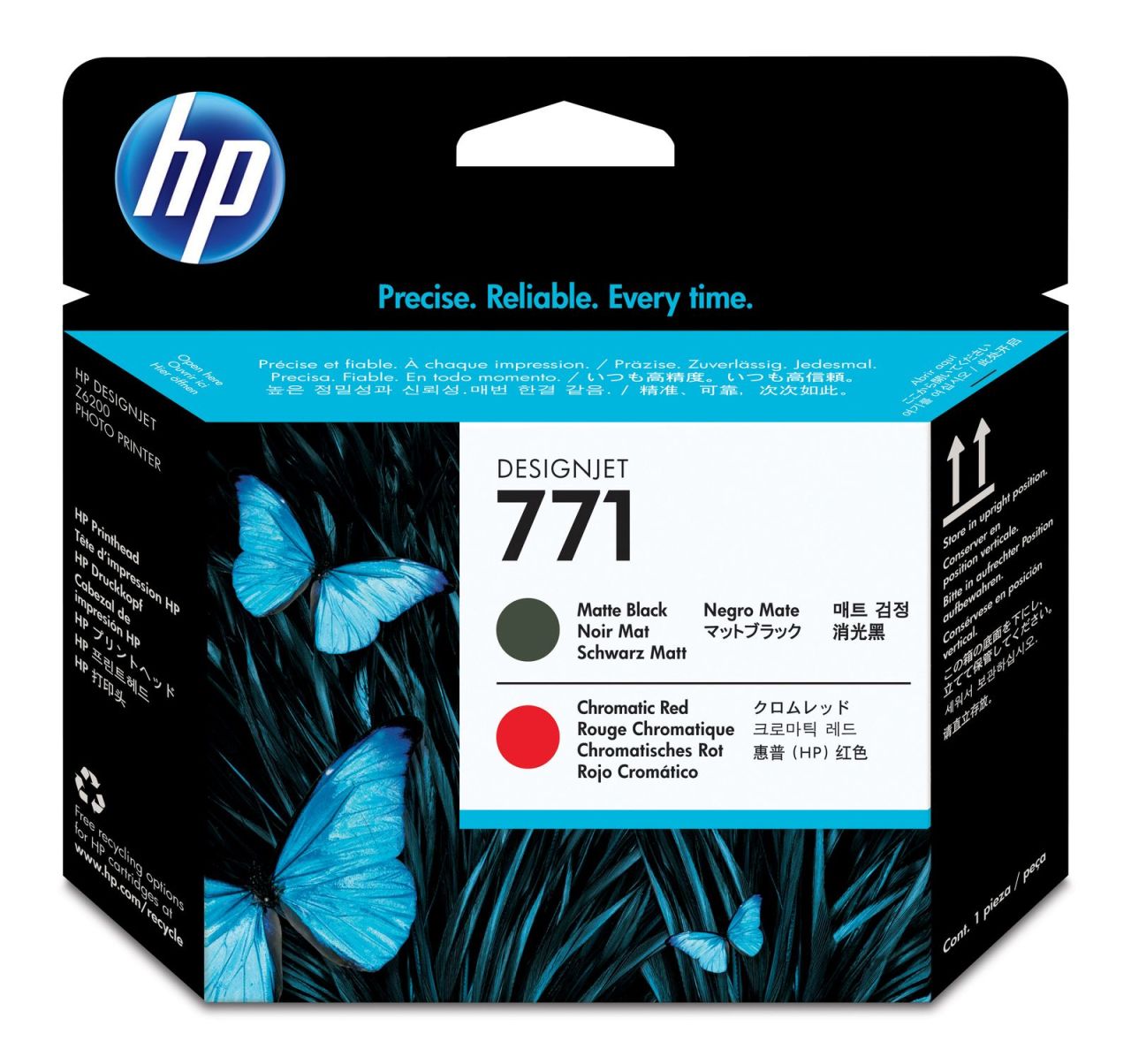 HP 771 CE017A Mat Siyah ve Kromatik Kırmızı Orjinal Desingjet Baskı Kafası