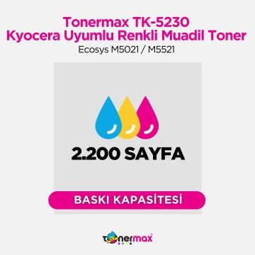 Kyocera TK-5230 Muadil Toner Kırmızı / Ecosys M5021 / M5521