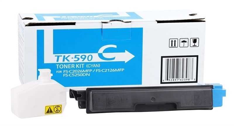 Kyocera TK-590 Mavi Muadil Toner/ FSC5250 / FSC2626 / FSC2526 / FSC2126 / FSC2016 / P6026 / M6526 / M6026