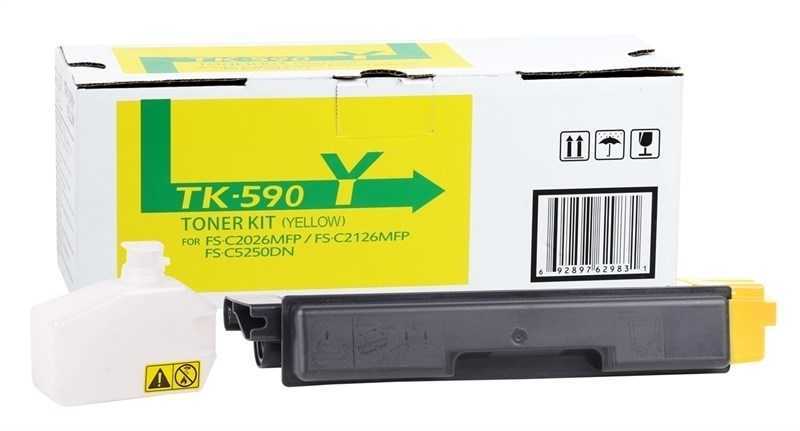 Kyocera TK-590 Sarı Muadil Toner/ FSC5250 / FSC2626 / FSC2526 / FSC2126 / FSC2016 / P6026 / M6526 / M6026