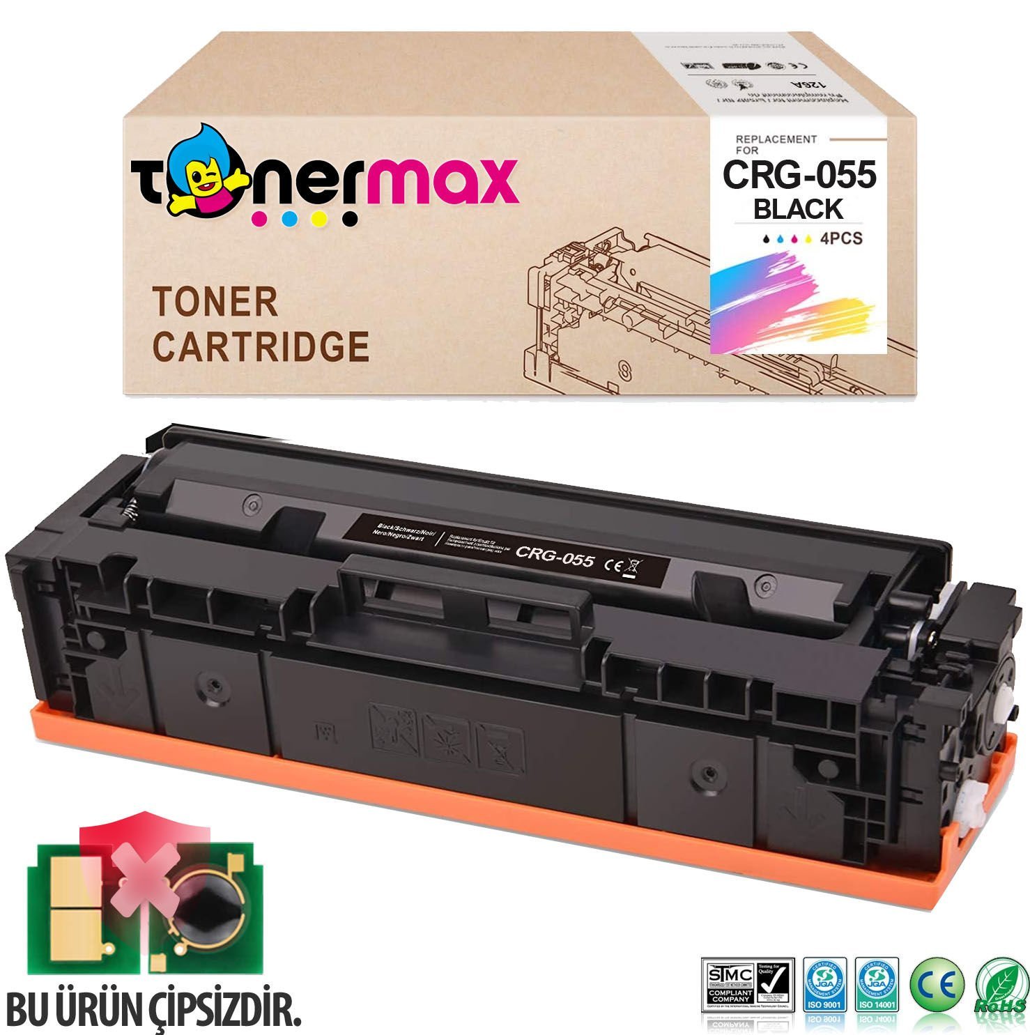 Canon CRG-055 Muadil Toner Siyah - Çipsiz/ LBP-662Cdw / LBP-664Cx / MF-741Cdw / MF-742Cdw / MF-743Cdw / MF-744Cd / MF-745Cdw / MF-746Cx