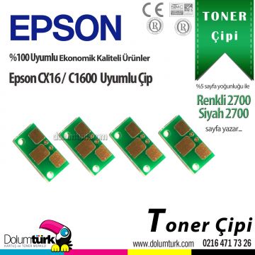 Epson CX16 / C1600 Toner Çipi Set