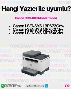 Canon CRG-069 Muadil Toner Mavi- Çipli / 5094C002 /LBP673Cdw /MF752Cdw /MF754Cdw