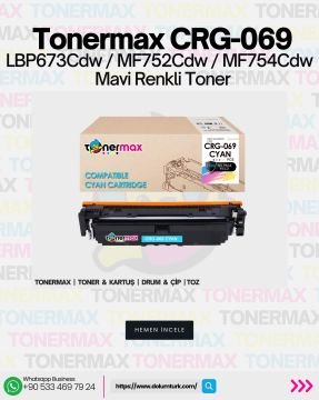 Canon CRG-069 Muadil Toner Mavi- Çipli / 5094C002 /LBP673Cdw /MF752Cdw /MF754Cdw