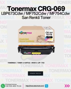 Canon CRG-069 Muadil Toner Sarı- Çipsiz / 5094C002 /LBP673Cdw /MF752Cdw /MF754Cdw