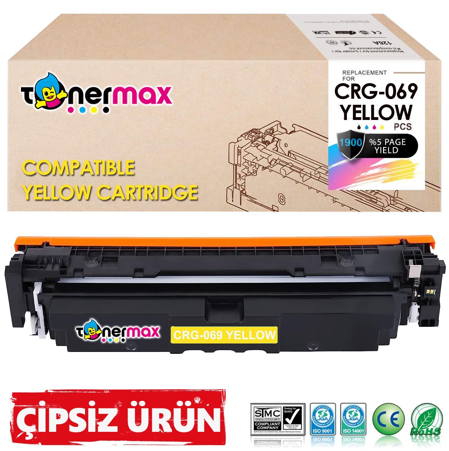 Canon CRG-069 Muadil Toner Sarı- Çipsiz / 5094C002 /LBP673Cdw /MF752Cdw /MF754Cdw