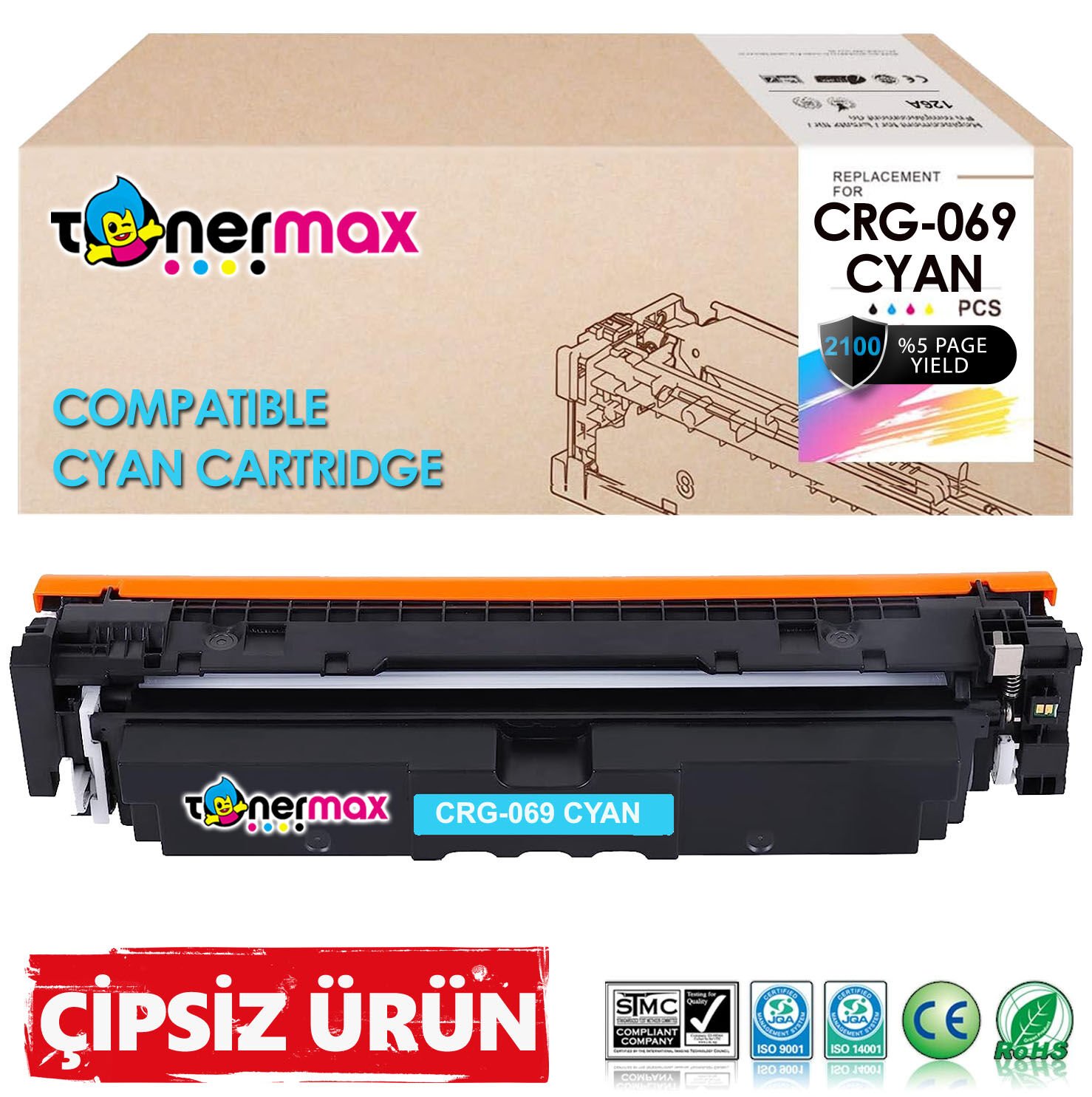 Canon CRG-069 Muadil Toner Mavi- Çipsiz/ 5094C002 /LBP673Cdw /MF752Cdw /MF754Cdw