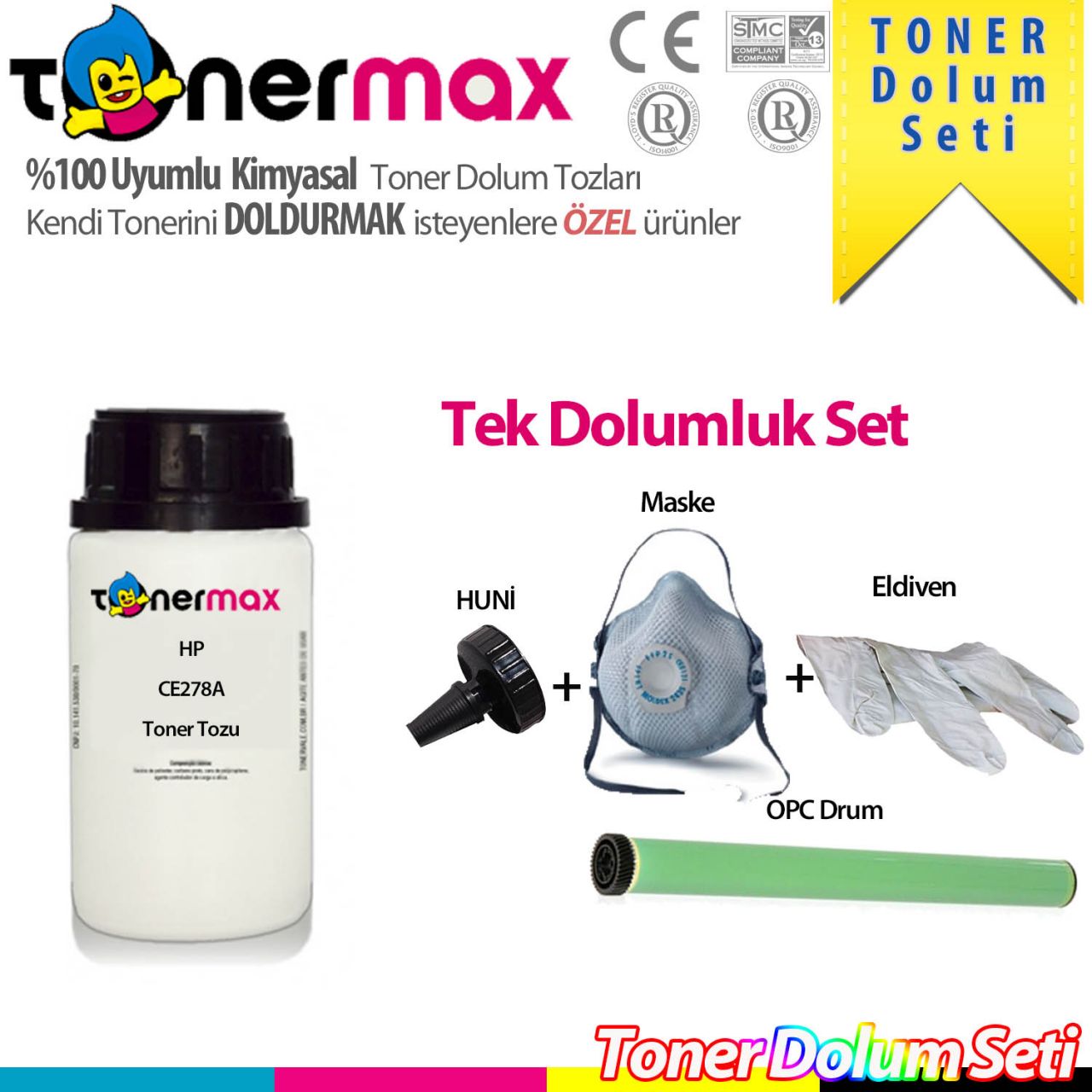 Hp CE278A / P1606 / P1566 / M1536 Toner Dolum Seti ( Tek Dolumluk )