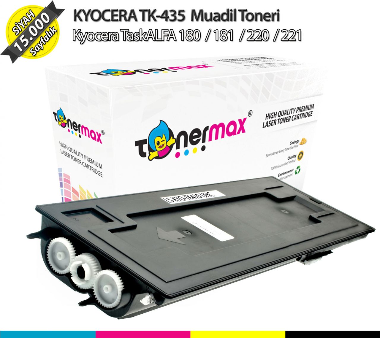 Kyocera TK-435 / TaskALFA 180 / 181 / 220 / 221 Muadil Toner - A Plus