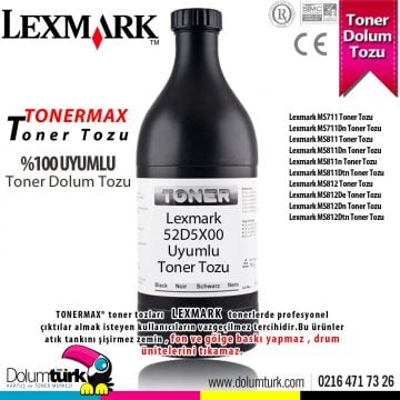Lexmark 525X / 52D5X00 Toner Tozu 500GR./ MS711 / MS811 / MS812