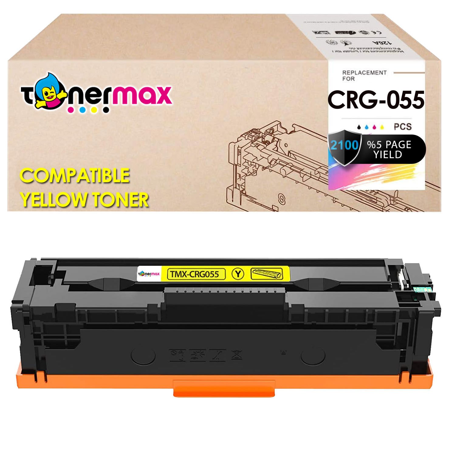 Canon CRG-055 Muadil Toner Sarı - Çipli / LBP-662Cdw / LBP-664Cx / MF-741Cdw / MF-742Cdw / MF-743Cdw / MF-744Cd / MF-745Cdw / MF-746Cx