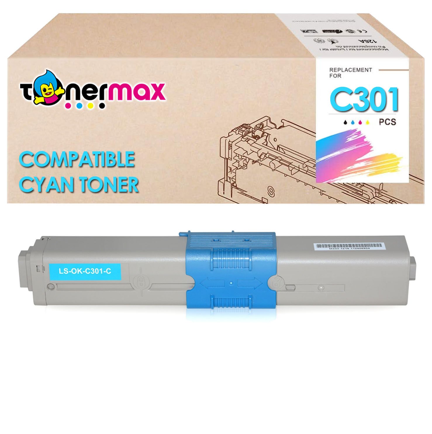 Oki C301 / C321 / MC342 44973543 Muadil Toner Mavi