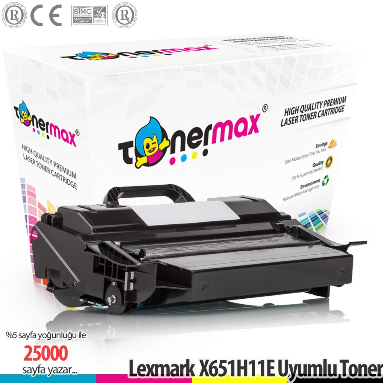 Lexmark X651H11E  Muadil Toneri 25K X650 / X651 / X652 / X654 / X656 / X658