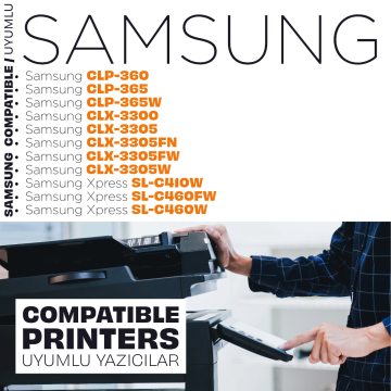 Samsung CLT-C406S Mavi Muadil Toneri / CLP360 / CLP365 / CLX3300 / CLX3305 / C410 / C460