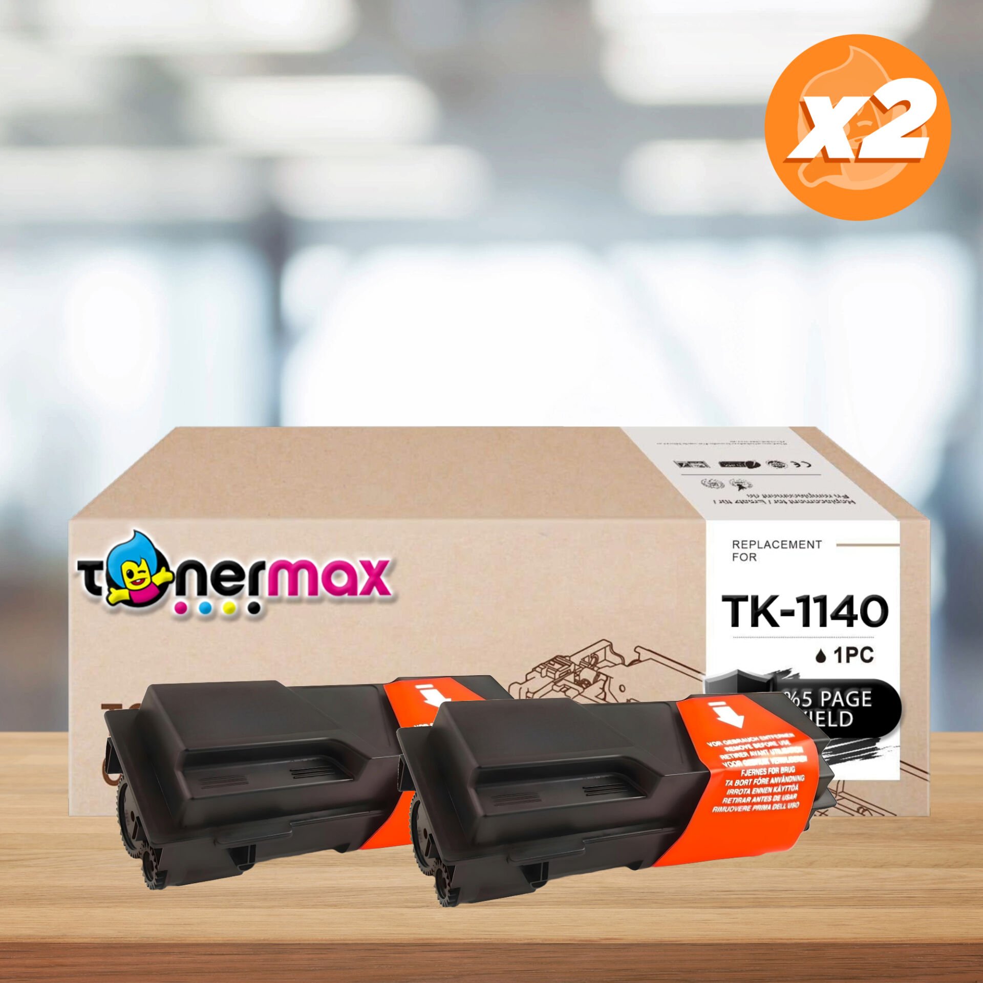 Kyocera TK-1140 Muadil Toner 2'li Paket / Ecosys M2535 / M2535 / FS1035 / FS1135