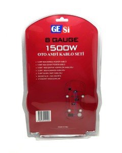 GeSi GS-08 8GA 1500W Oto Amfi Kablo Seti