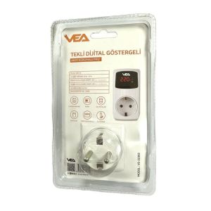 Vea VE-22393 16A 3520W Tekli Dijital Göstergeli Akım Korumalı Priz