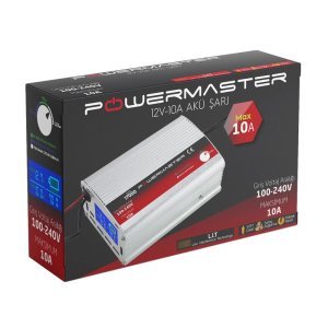 Powermaster 12V 10A Dijital Akü Şarj Cihazı