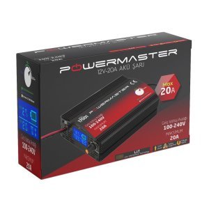 Powermaster 12V 20A Dijital Akü Şarj Cihazı
