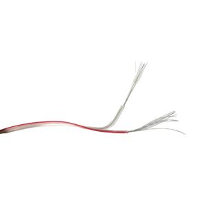 Electroon 2x0.22mm Çift Damar 7Telli Kalaylı Montaj Kablosu 100mt Şeffaf-Kırmızı Çizgili