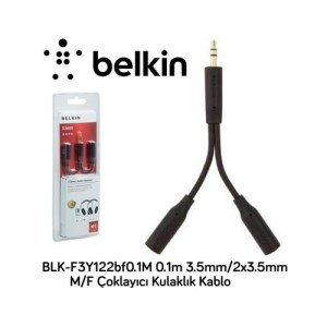 Belkin Blk-F3y122bf0.1M 0.1M 3.5Mm-2x3.5mm Çoklayıcı Kablo