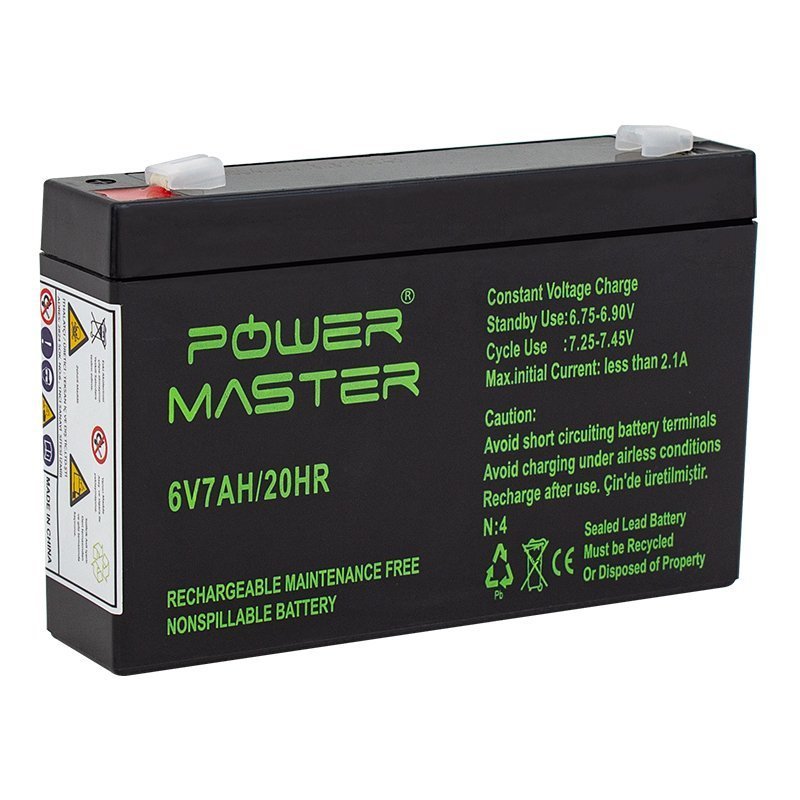 Powermaster 6Volt 7Amper Akü 6V 7A 150x50x94mm