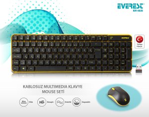 EVEREST KM-5535 KABLOSUZ MULTIMEDYA Q KLAVYE MOUSE SET