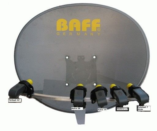 BAFF MultiFocus Delikli Çanak Anten - Sabit Yönden 5 Uydu