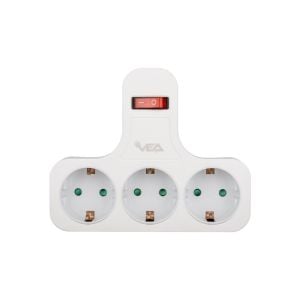 Vea VE-22418 16 Amper 3500 Watt Anahtarlı 3'lü Priz