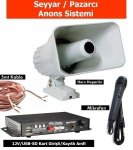 electroon Seyyar-Pazarcı Anons Sistemi Hazır Set