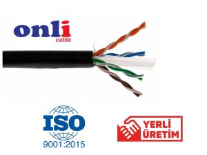 Onli 23AWG PE Dış Ortam Cat6 Outdoor Kablo 305mt Siyah