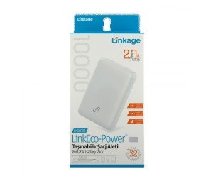 Linkage 10000mAh Hızlı Şarj Powerbank Beyaz LK00P03