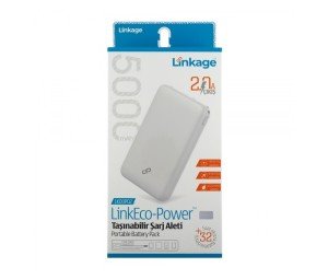 Linkage 5000mAh Hızlı Şarj Powerbank Beyaz LK00P02