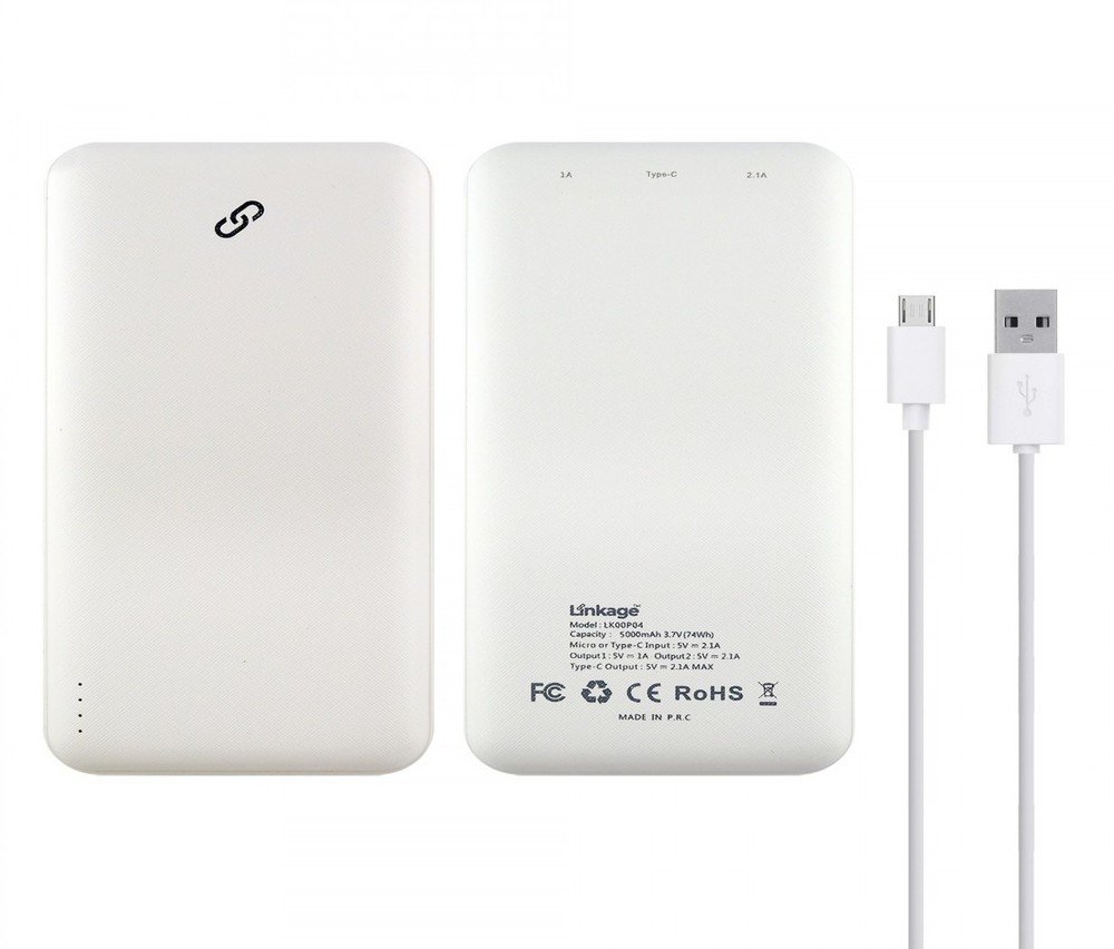 Linkage 5000mAh Hızlı Şarj Powerbank Beyaz LK00P02