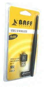 BAFF USB WiFi Adaptör 6dB Antenli Ralink 5370 Çipsetli