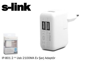S-Link IP-801 2xUSB 2100Ma Ev Şarj Adaptör