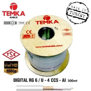 TEMKA RG6-U4 300Metre 64Tel Anten Kablosu
