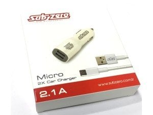 SubZero 2.1A 2xUSB Micro USB Kablolu Çakmak Şarj