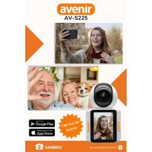 Avenir Av-s225 Dahili Ekranlı ''Görüntülü Görüşme'' Özellikli Kablosuz Kamera 360° 1080p Akıllı Kamera