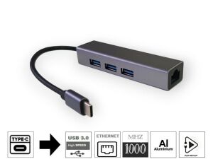 CLASS Type-C to USB 3.0 Gigabit Ethernet RJ45 USB Çevirici