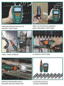 Proskit MT-7071 Kablo Mesafe Toner ve Prob Kit Network