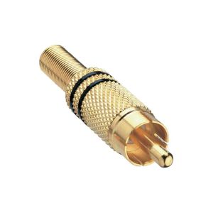 electroon RCA Gold Erkek Jak Fiş Metal Kırmızı-Siyah Çizgili