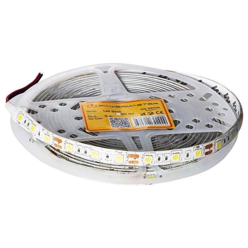 Powermaster Günışığı Şerit Led 3Çip Dış Mekan Silikonlu 5Metre