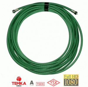 Temka 15 Metre RG6-U4 Anten Kablosu Yeşil
