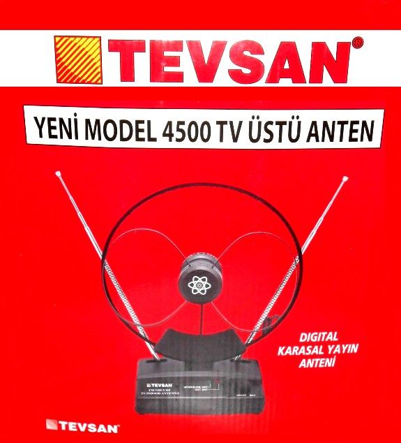 TEVSAN 4500 TV Üstü Yükselteçli Anten 12Volt Çakmak Fiş Girişli