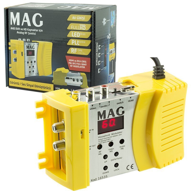 MAG MG-16535 HDMI+AV Giriş FULL Bant RF Modülatör
