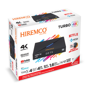 Hiremco Turbo 4K Linux 4 Çekirdek 1.6 Ghz 4GB Hafıza 1Gb Ram USB3.0 H.265 IP TV Box