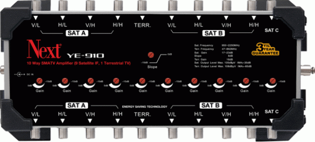 Next YE-910 10/10 MultiSwitch Amplifier